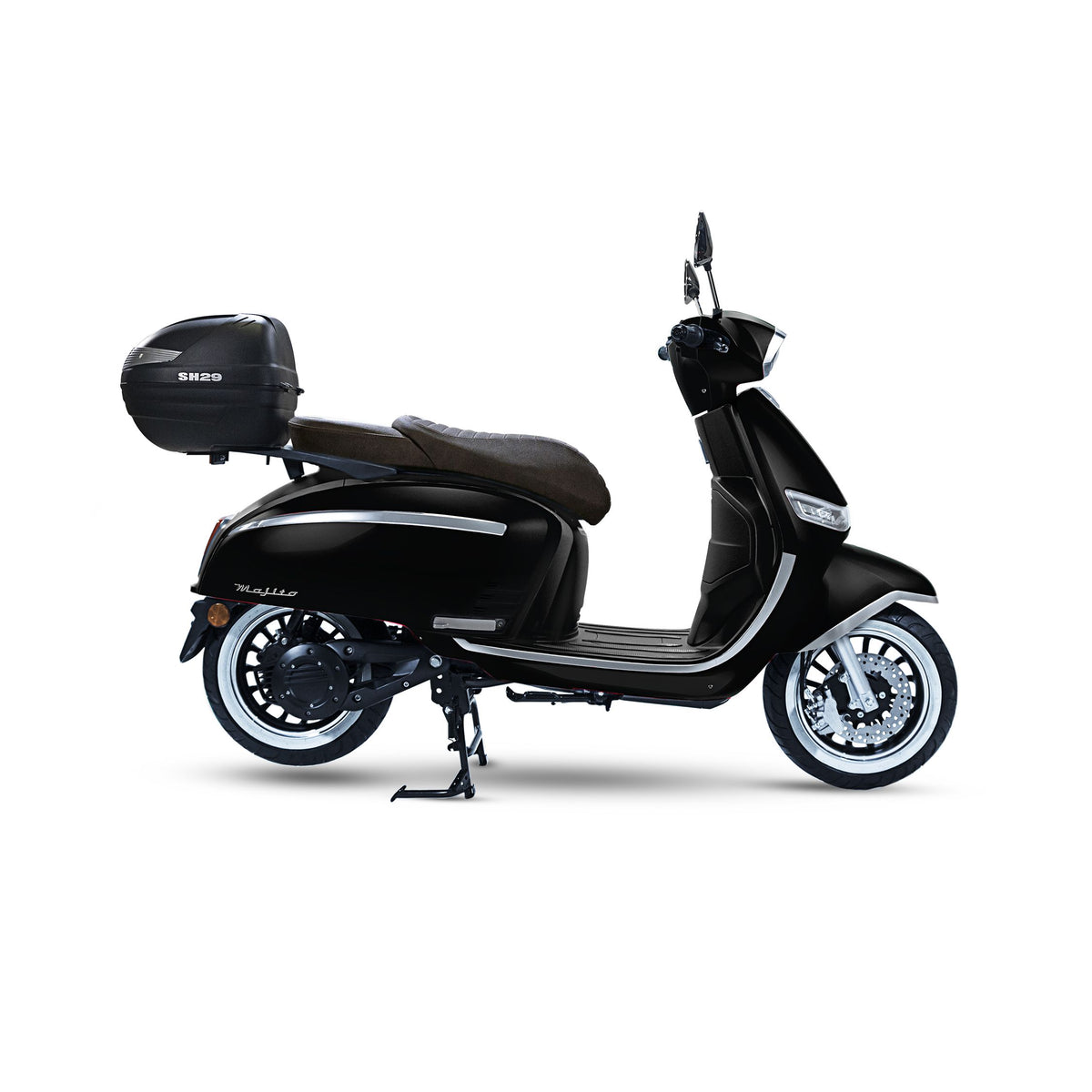 Scooter électrique Mojito prochain noir mat avec topcase