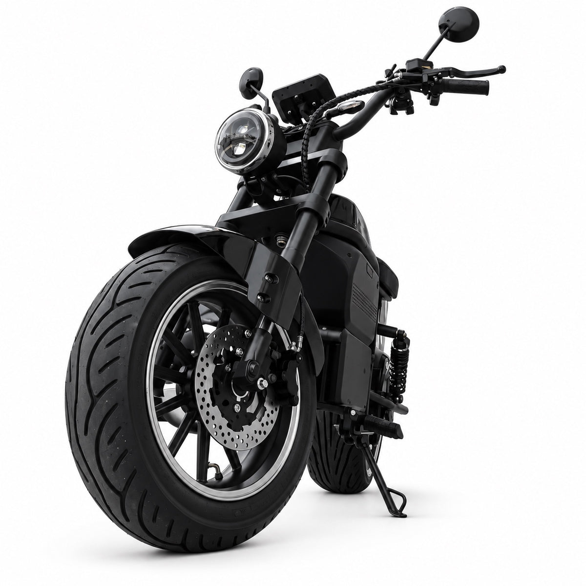 Citytwister Fatbob 7.0 – vue détaillée de la roue avant, de la fourche et du phare