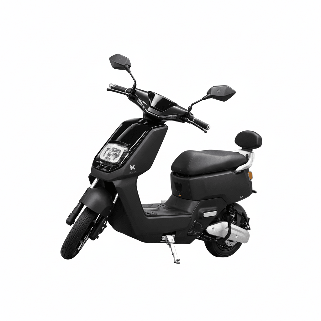 NEXT NX1 scooter électrique avec 25 km/h – version noire dans la vue inclinée de l'avant