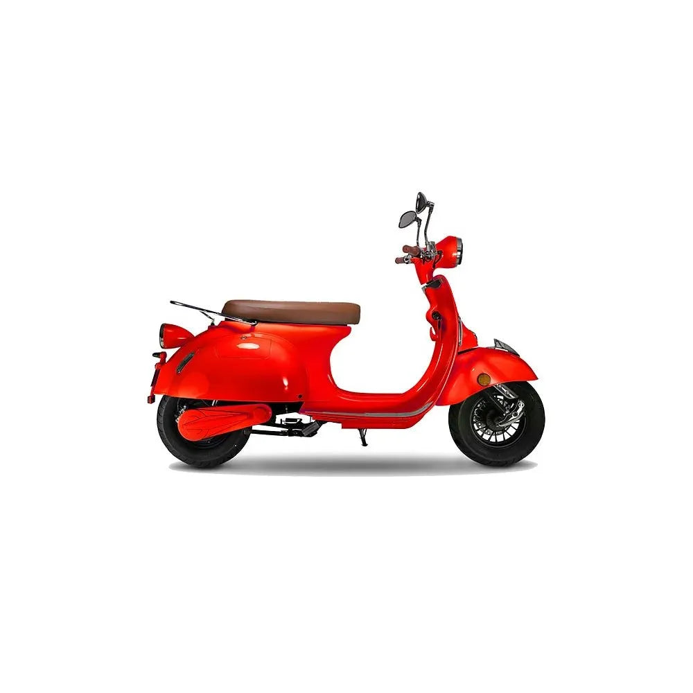 Citytwister 8.0 Retro Rosso con sedile marrone Vista laterale